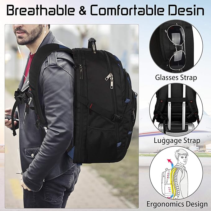 Mogplof 18.4 Laptop Backpack Men Women, 55L Extra Large Laptops Backpack - Image 4