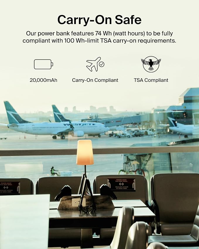 Belkin Portable Charger, USB-C Power Bank 20000 mAh w/ 1xUSB-C Port & 2xUSB-A - Image 2