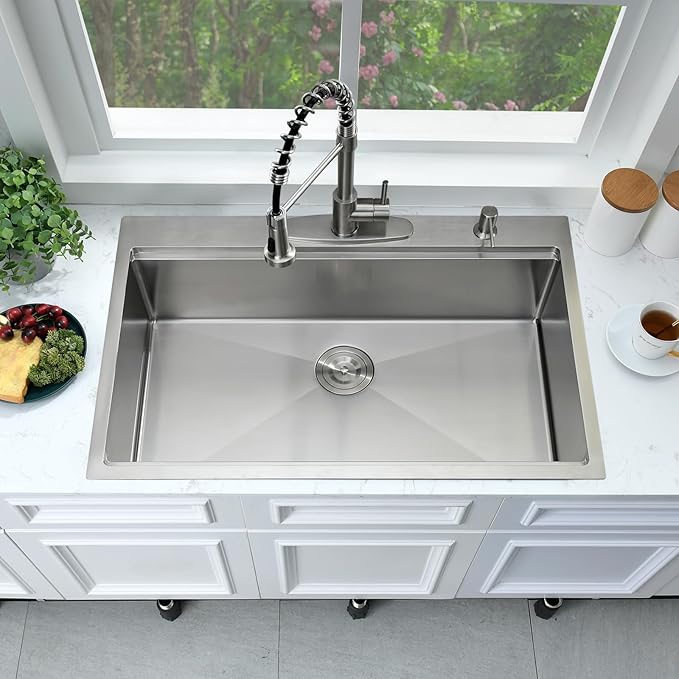 33x22 Drop In Kitchen Sink Workstation-Bokaiya Stainless Steel Kitchen Sink - Image 3