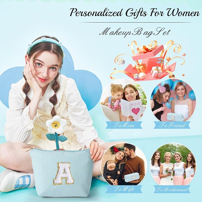 YOOLIFE Initial Makeup Bag for Women - Image 5