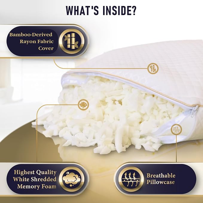Royal Therapy 2-Pack King Size Pillows, Memory Foam Pillow - Image 2