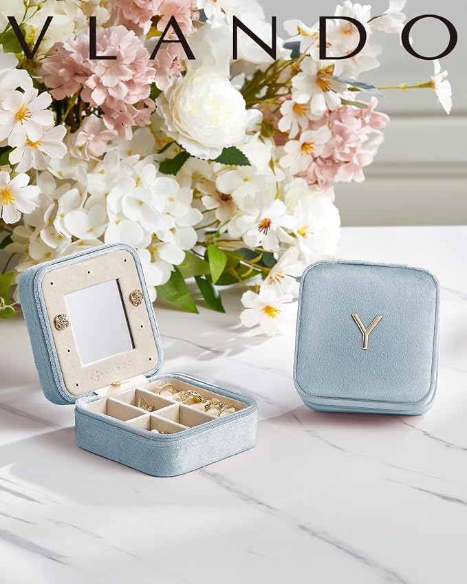 Vlando Teacher Must Haves, Personalized Initial Jewelry Case, Back to School - Image 2