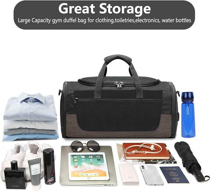 Gym Duffle Bag for Men and Women, Small Travel Duffle Bag Fitness Workout Bag - Image 2