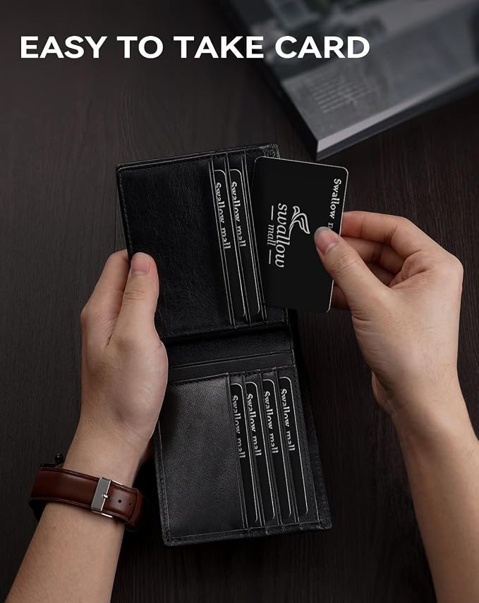 Swallowmall Mens Wallet Rfid Blocking Leather Wallet - Image 6