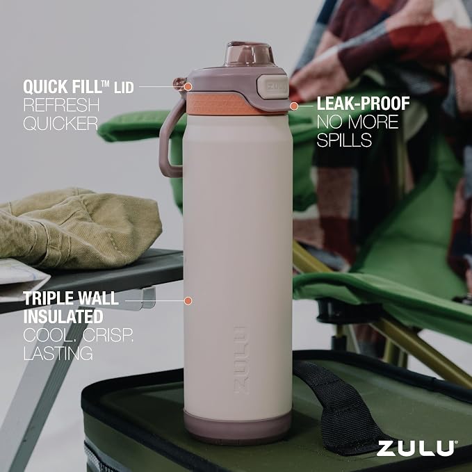 ZULU Powerfill Pro 24oz Stainless Steel Water Bottle - Image 3