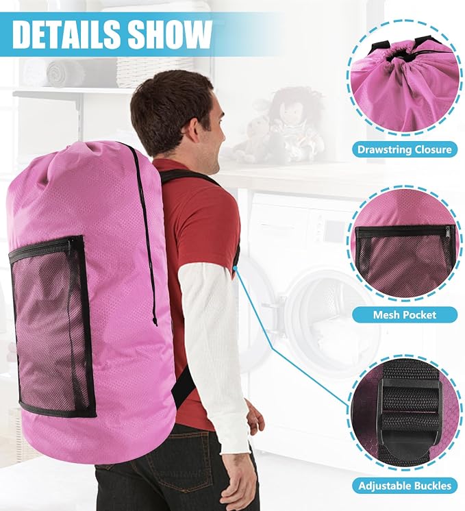 Laundry Bag Backpack, Extra Large Travel Laundry Bag - Image 2