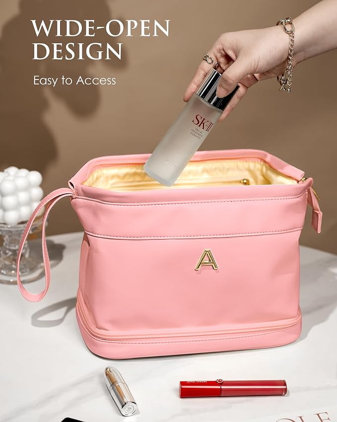 Travel Essentials for Friends Female Mom, Personalized Makeup Bag, Double Layer - Image 5