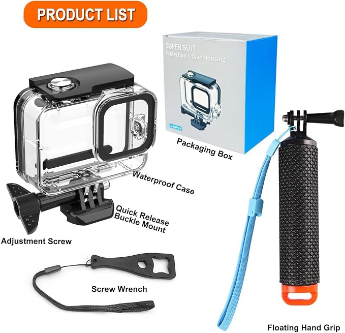 Compatible for Go Pro Hero 8 Black Waterproof Housing Case 60M/196FT Protective - Image 2