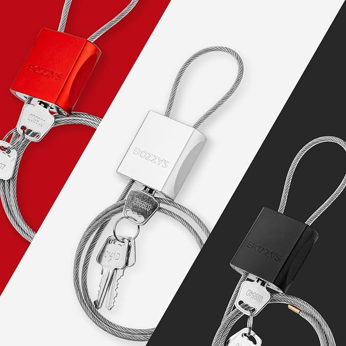 Adjustable Cable Locks with 3 Keys | 6.56ft L x 1/6in D Aluminum Steel Cable - Image 6