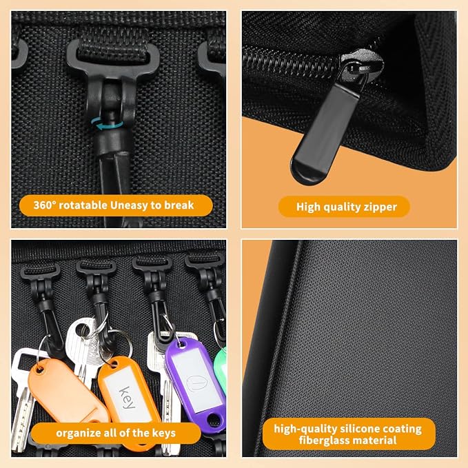 Sdstone Portable Zippered Key Case, Fireproof And Waterproof Key Organizer - Image 5