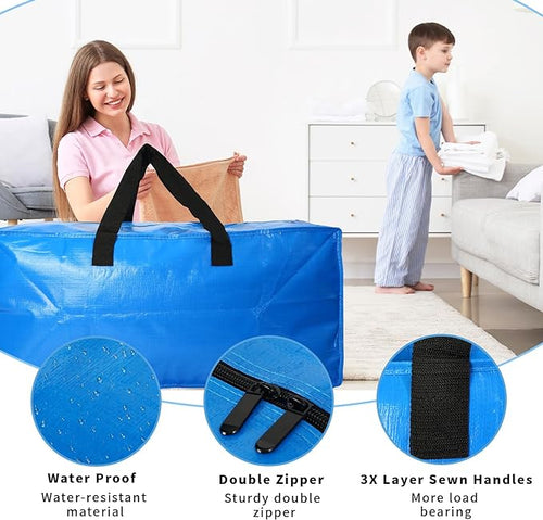 10 Pack Heavy Duty Extra Large Moving Bags Storage Tote - Image 2