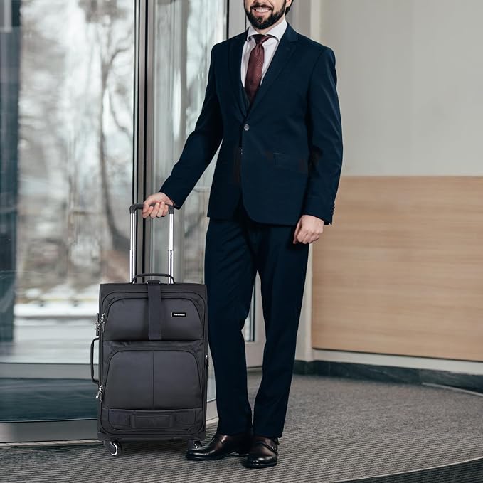 Hanke 3 Piece luggage Sets Softside Expandable luggage - Image 9