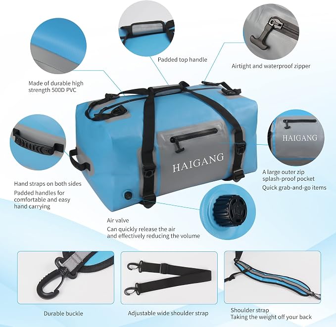 70L Waterproof Duffel Bag Travel Dry Bag, Large Capacity, Adjustable Thickened - Image 5