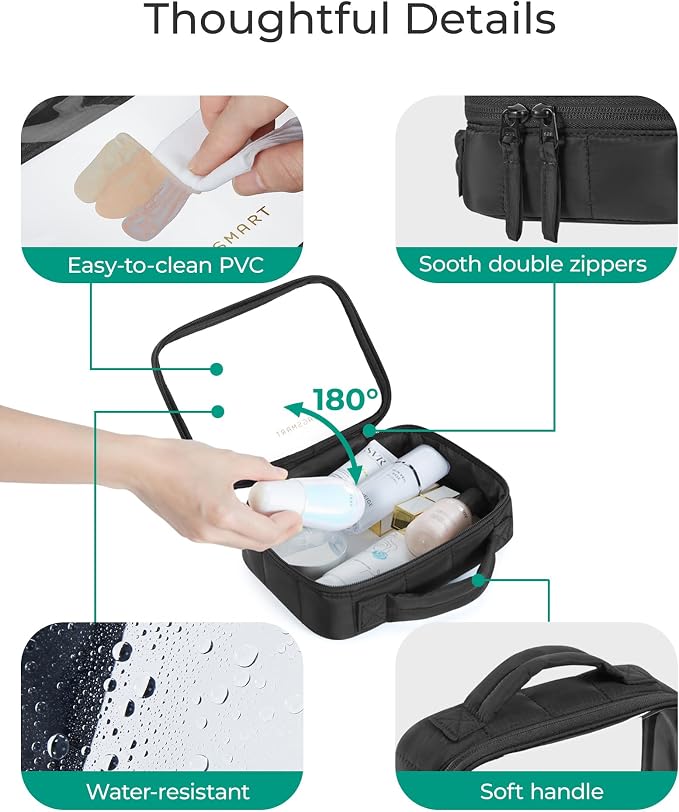 BAGSMART Clear TSA-Approved Toiletry Bag, Large Opening Quart Sized Makeup Bag - Image 4