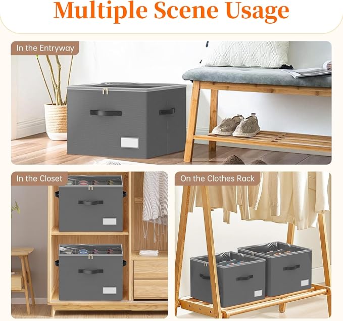 Shoe Organizer for Closet, Foldable Shoe Storage Containers, Fits up to 16 Pairs - Image 3