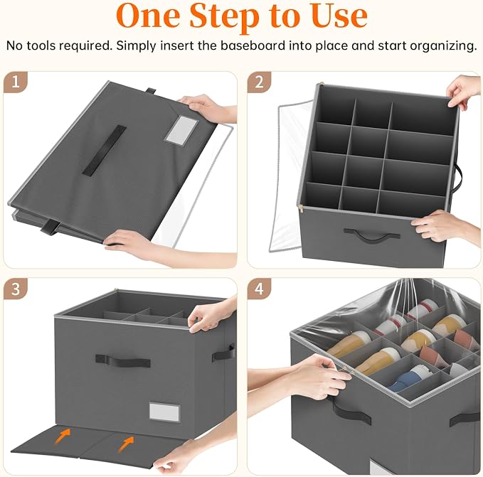 Shoe Organizer for Closet, 2 Pack Foldable Shoe Storage Containers, Fits up - Image 7