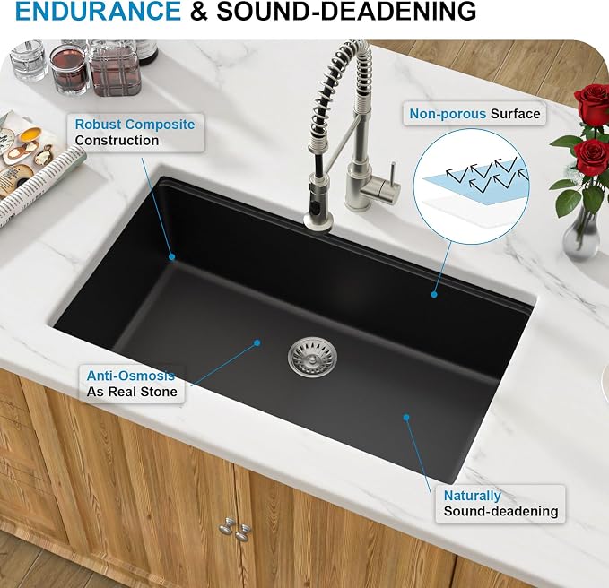 32 Granite Composite Kitchen Sink - Image 8
