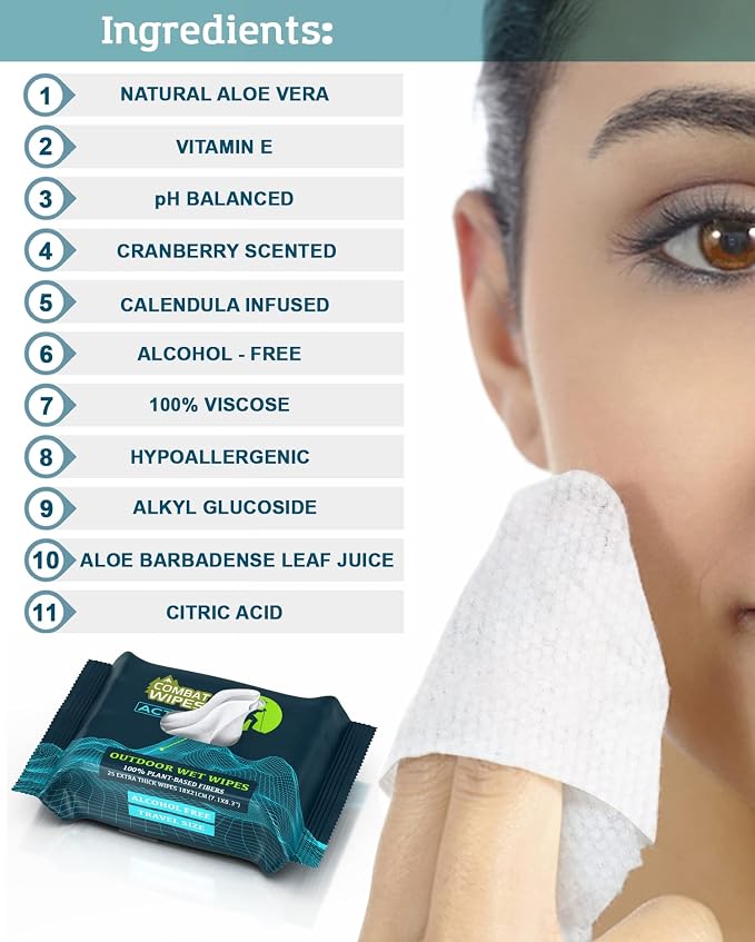 Combat Wipes ACTIVE Outdoor Wet Wipes - Image 2
