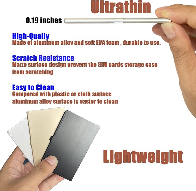 Aluminum SIM Card Case, 6Slots Ultrathin SIM Card Holder - Image 5