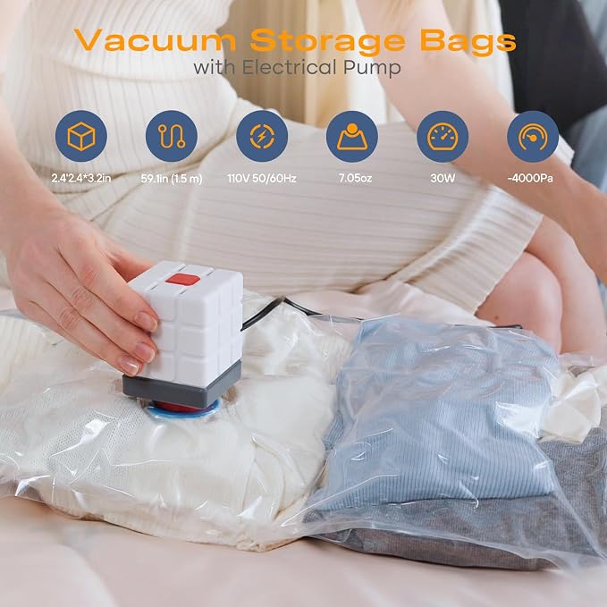 Vacuum Storage Bags for Clothing, 26 Pack Vacuum Seal Bags for Clothes - Image 3