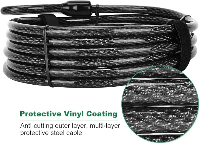 15 ft x 1/2" Heavy Duty Cut-Proof Security Cable | Flexible Vinyl-Coated - Image 4