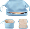 Travel Essentials for Women, Initial Makeup Bags, Personalized Double Layer by Vogewood