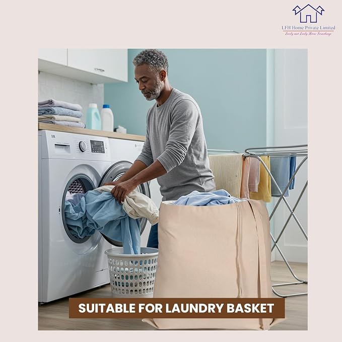 LFH Home Large Premium 100% Cotton Canvas Laundry Bag - Image 5