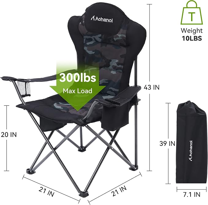 Camping Chairs, Outdoor Folding Chairs 2 Pack - Image 3