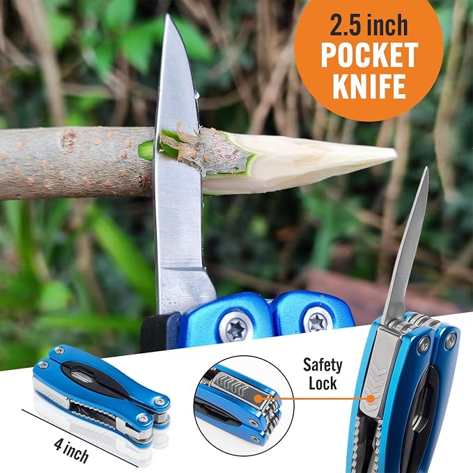 Multitool 15-in-1 with Safety-Locking, Stainless Steel Multi Tool Pliers - Image 4