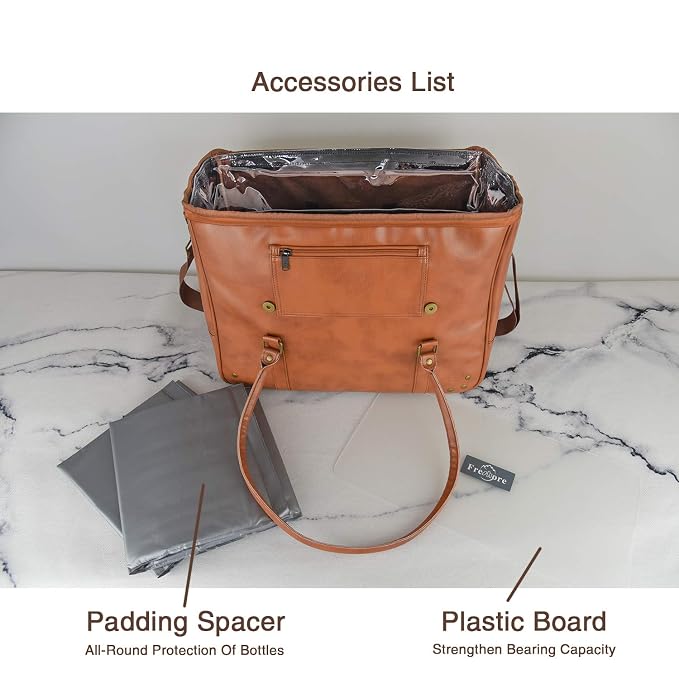 Freshore® 6 Wine Bottles Carrier Leather Bag - Image 6