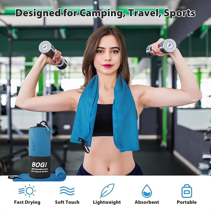 BOGI Microfiber Travel Sports Towel-Quick Dry Towel, Soft Lightweight - Image 6