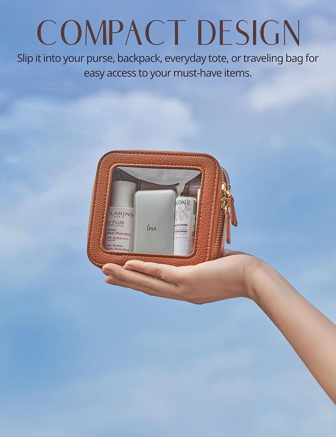 Popvibe Clear Makeup Bag Travel Cosmetic Case Transparent Toiletry Bag - Image 5