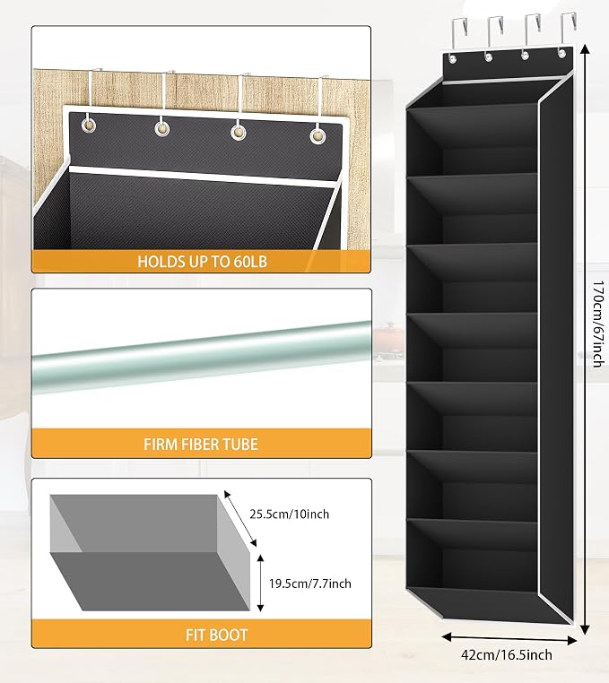 Over The Door Shoe Organizer Storage Fit 16-24 Pairs Hanging Shoe Rack Organiser - Image 7
