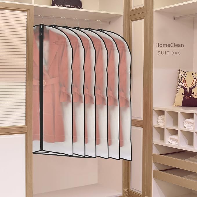 Garment Bags for Hanging Clothes Black Side Breathable Garment Bag Clothes - Image 6
