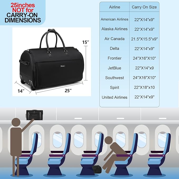 Modoker Rolling Garment Bags, Large Garment Duffle Bag - Image 9