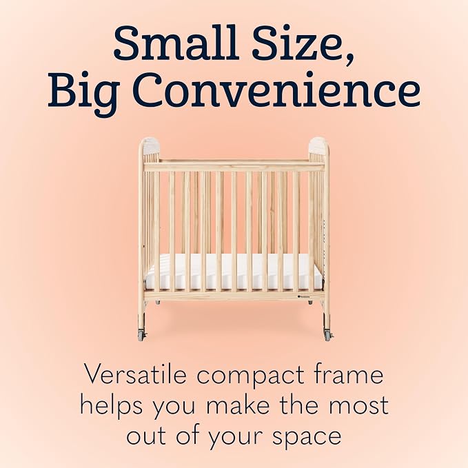Foundations Serenity Compact Clearview Daycare Crib, Fixed Side, Durable Wood - Image 5