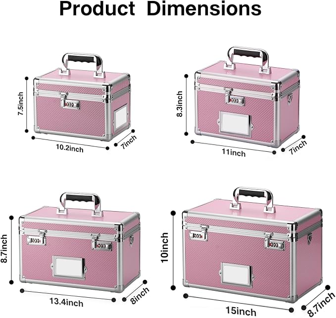 10.2 x 7 x 7.5 Inch Lockable Storage Box - Image 5