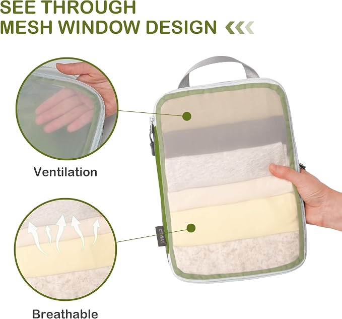 Cipway Compression Packing Cubes, See Through Mesh Luggage Organizer Bags - Image 2