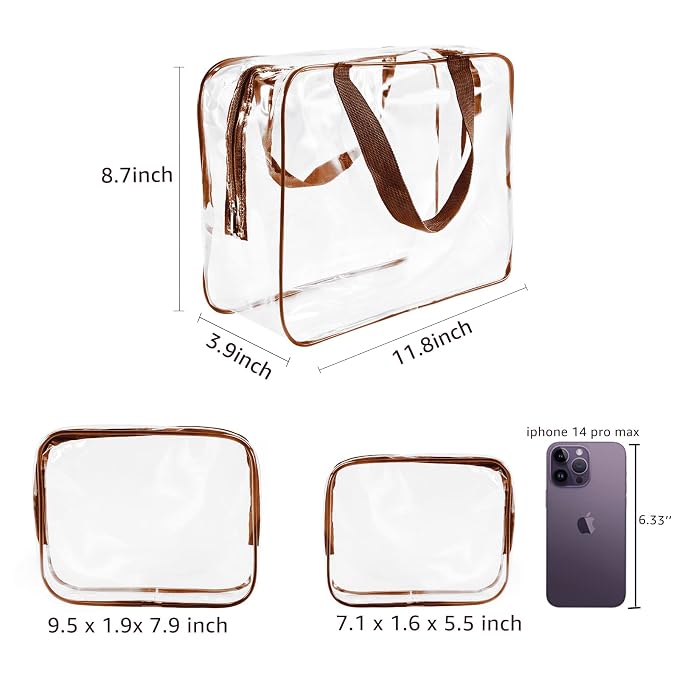 5Pcs Crystal Clear PVC Travel Toiletry Bag Kit - Image 4
