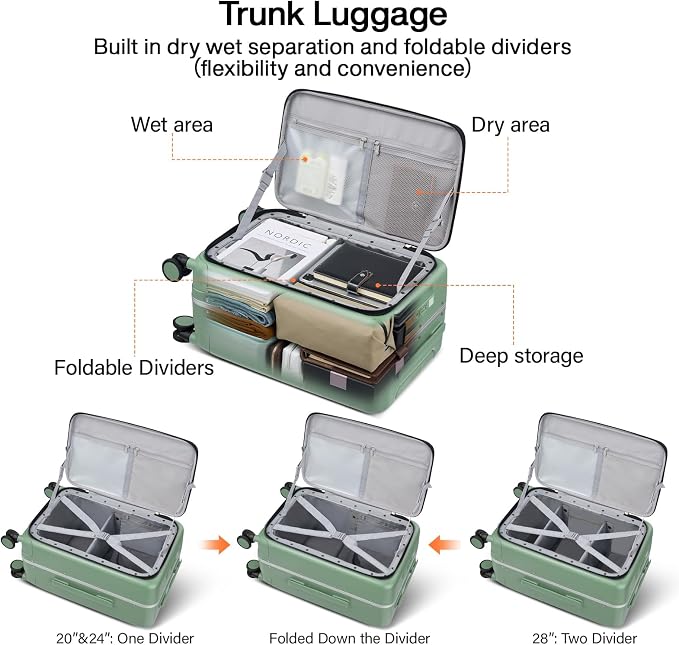 Hanke 24 Inch Luggage with Cup Holder and Charge, Top Opening Hard Shell - Image 4