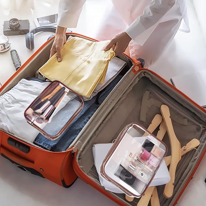 5Pcs Crystal Clear PVC Travel Toiletry Bag Kit - Image 3