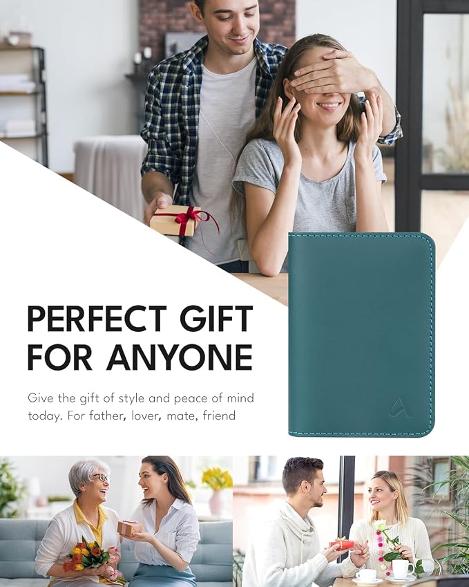 ALLIVE Passport Holder for Travel Women Men, Genuine Leather Passport Cover - Image 7