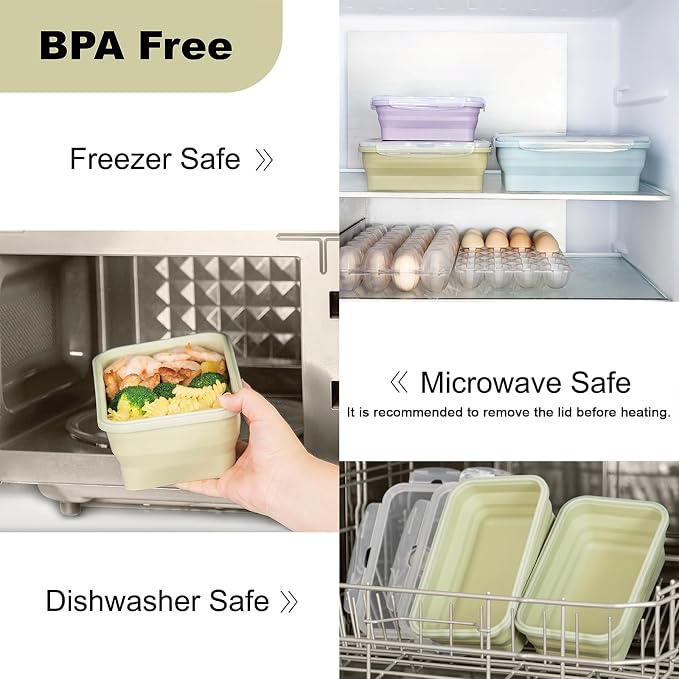 Extra Large Collapsible Silicone Food Storage Containers - Image 5