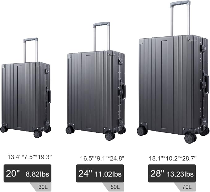 TRAVELKING All Aluminum Carry On Luggage Zipperless Hard Shell Luggage Case - Image 6