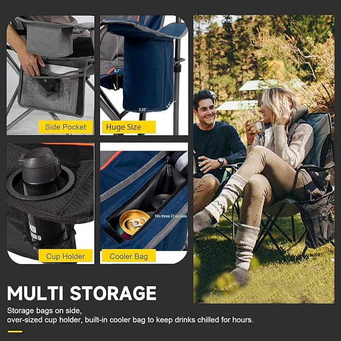 FAIR WIND 2 Pack Oversized Fully Padded Camping Chair - Image 6