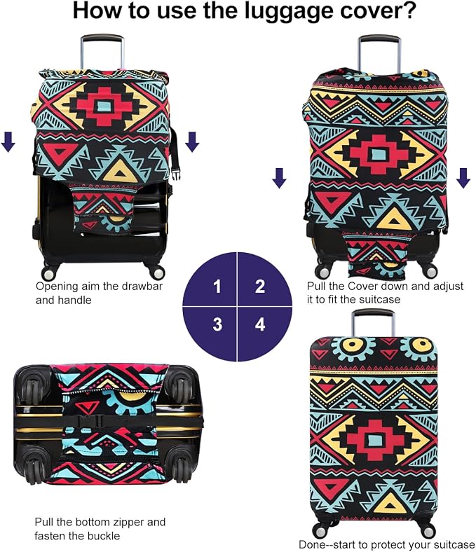 7-Mi Travel Luggage Cover Elastic Sleeve 19"-20" Anti-Scratch Suitcase - Image 3