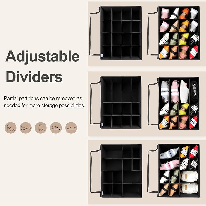 Shoe Organizer for Closet, Foldable Shoe Box - Image 2