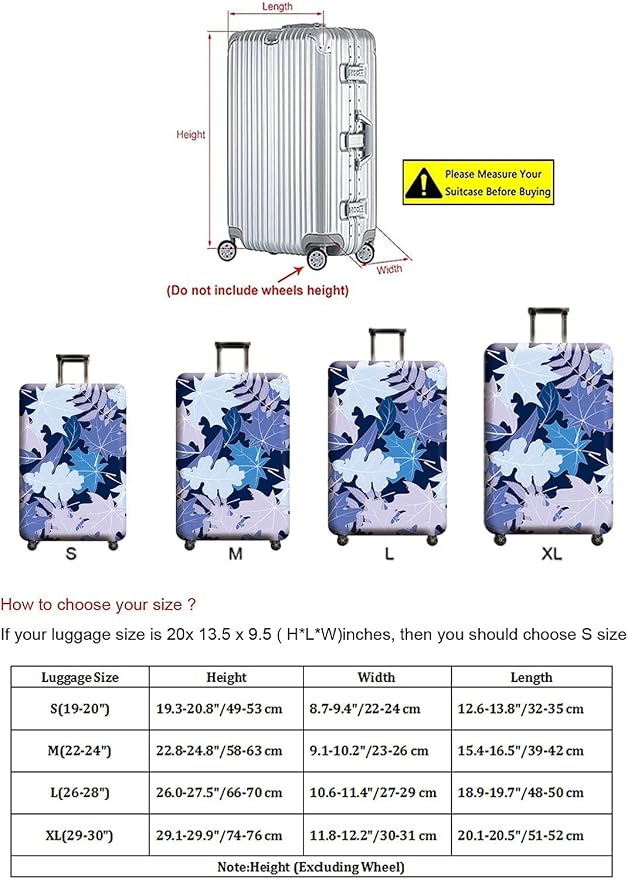 Travel Luggage Cover, Suitcase Protector Bag Fits 29-30 Inch Luggage Bluemaple - Image 5