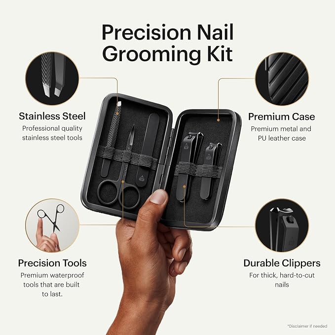 MANSCAPED® Shears 3.0, 5-Piece Precision Men’s Nail Grooming Travel Kit - Image 2