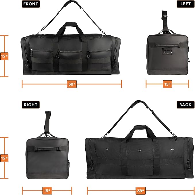 Fitdom 140L 38" Heavy Duty Extra Large Sports Equipment Duffle Bag - Image 2